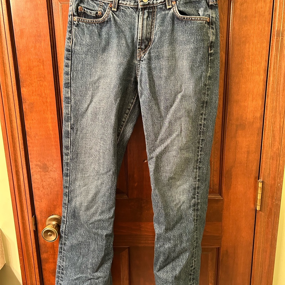 Lucky Brand VTG Blue Denim Dungaree by Gene Montesano Jeans. Size 8/29